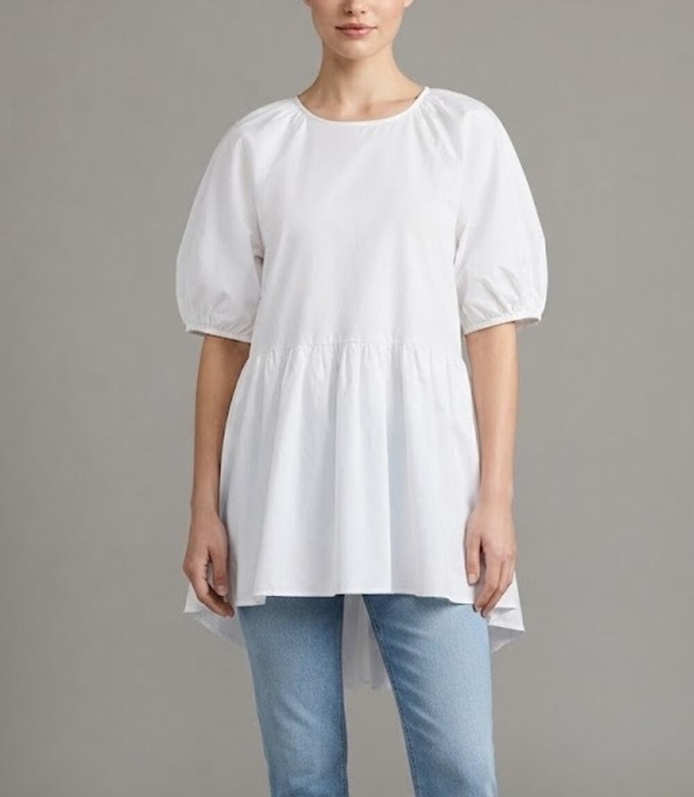 HILL HOUSE HOME High Low White Tunic Top Size XS NWT